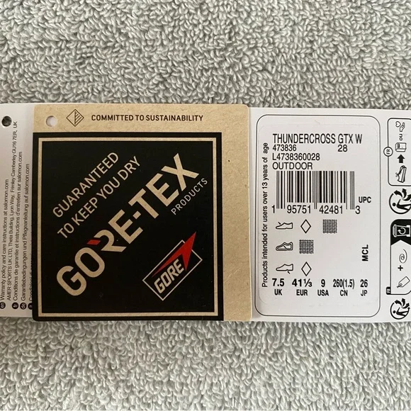 Salomon Shoes Womens 9 Black Yellow Thundercross GTX Hiking Trail Running 473836 - Picture 8 of 10